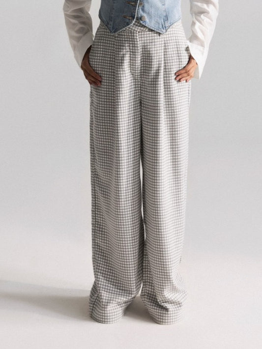 HoundstoothPleatedPants