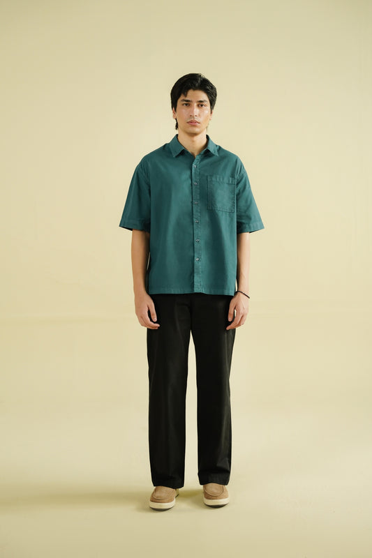 RELAXED HALF SLEEVED BUTTONDOWN