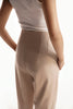 Beige High Waisted Fitted Pants