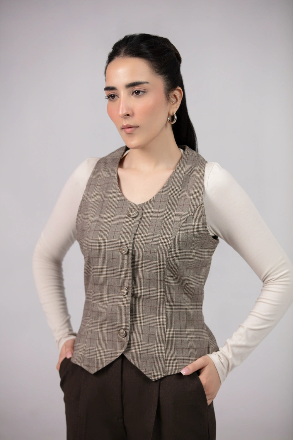 Glencheck Waist Top