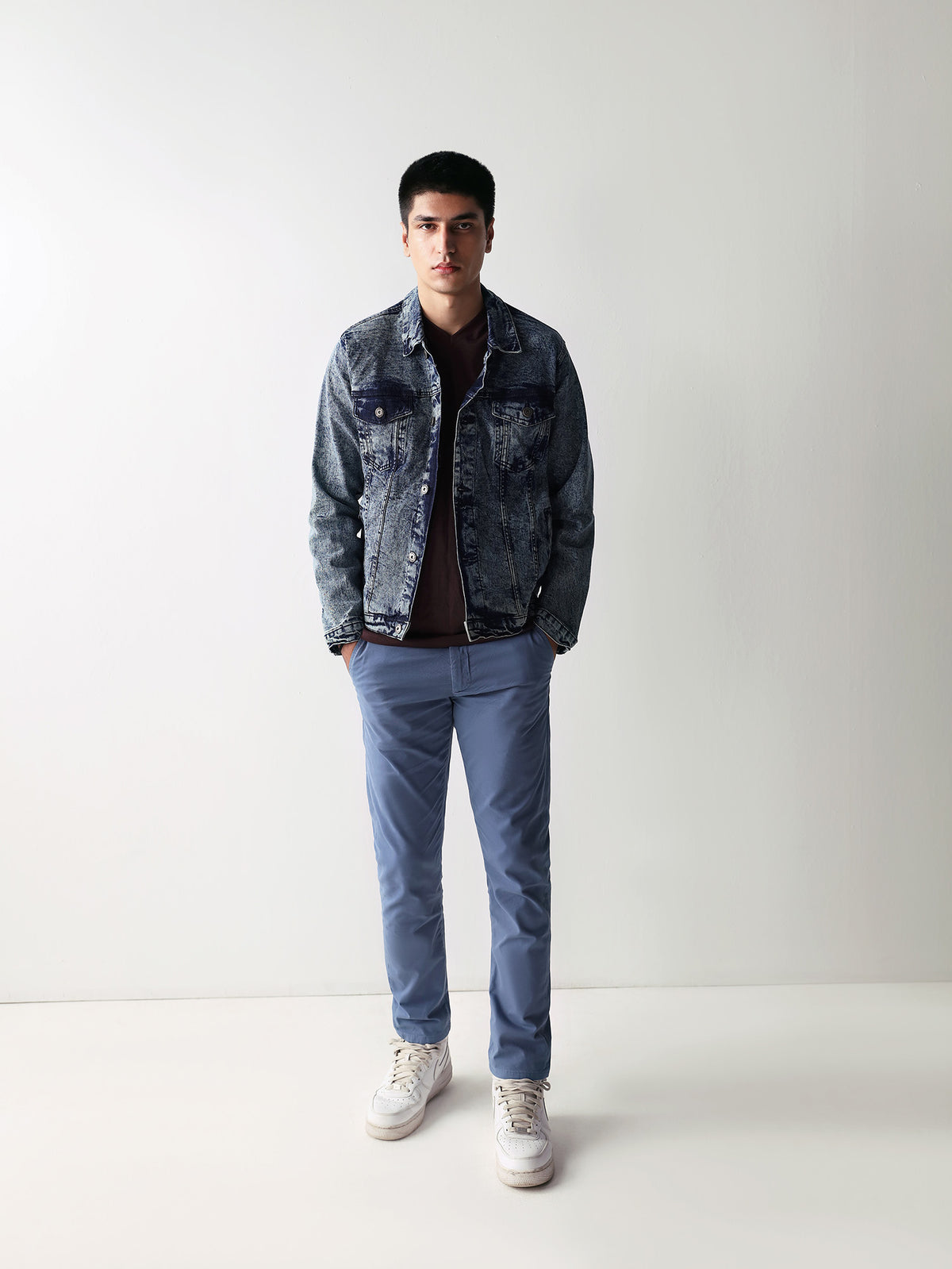 Marine Blue Slim Fit Chino Pants-thumbmail-4
