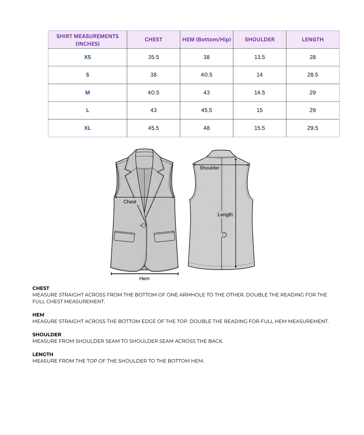 Size Chart