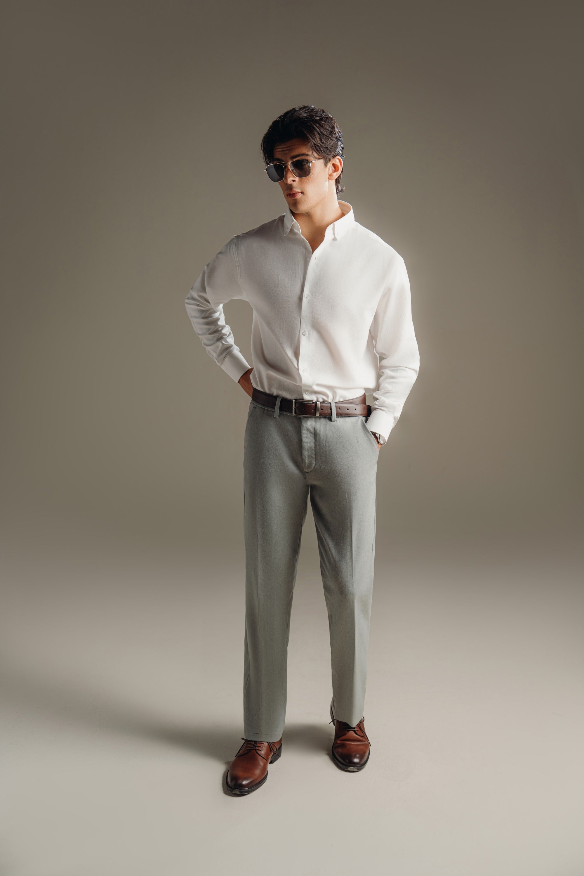 Oyster Gray Semi-Formal Pants