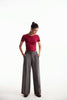 Grey Full Length Straight Pants