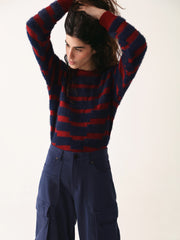 Navy Wide Leg Cargo Pants