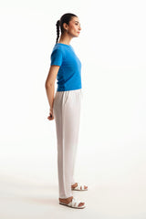 White Paper Bag Waist Trousers