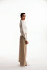 Beige Wide Leg With Single Pleat