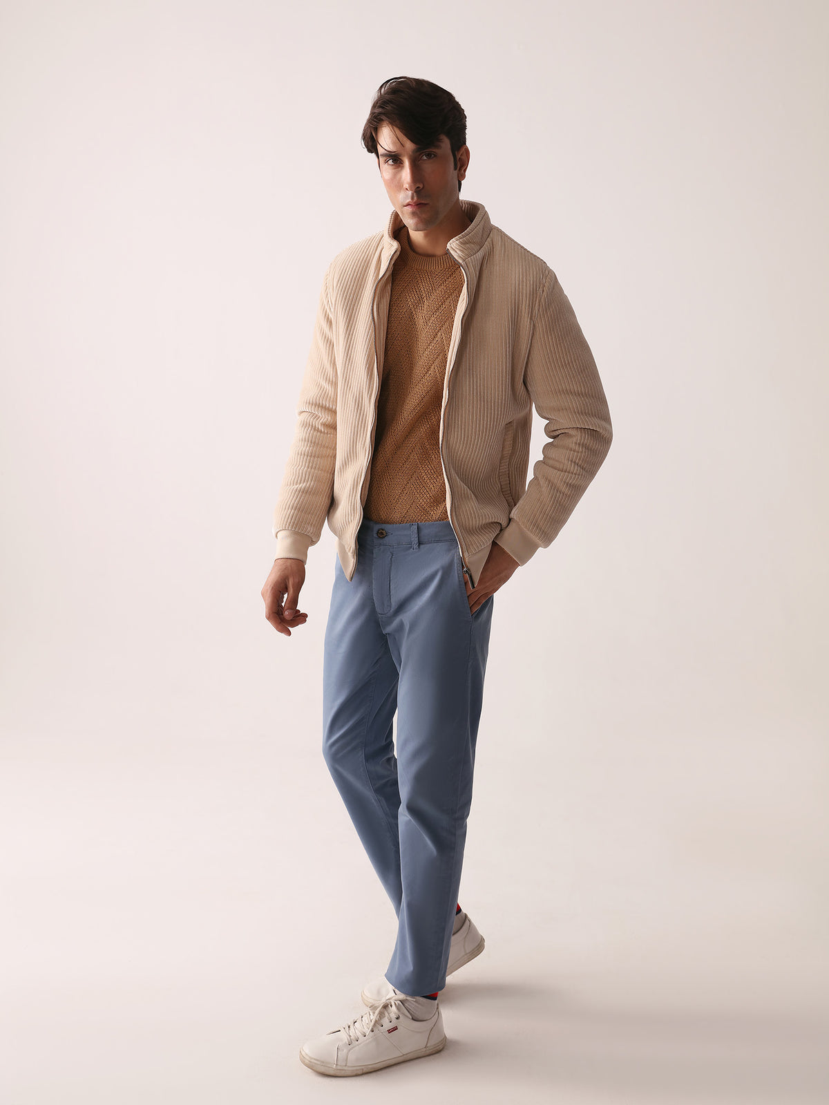 Marine Blue Slim Fit Chino Pants-thumbmail-7