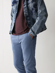 Marine Blue Slim Fit Chino Pants