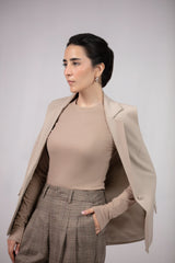 Glencheck Pleated Wide Leg Pants