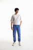 Denim Blue Cargo Pants With Rubber Tag