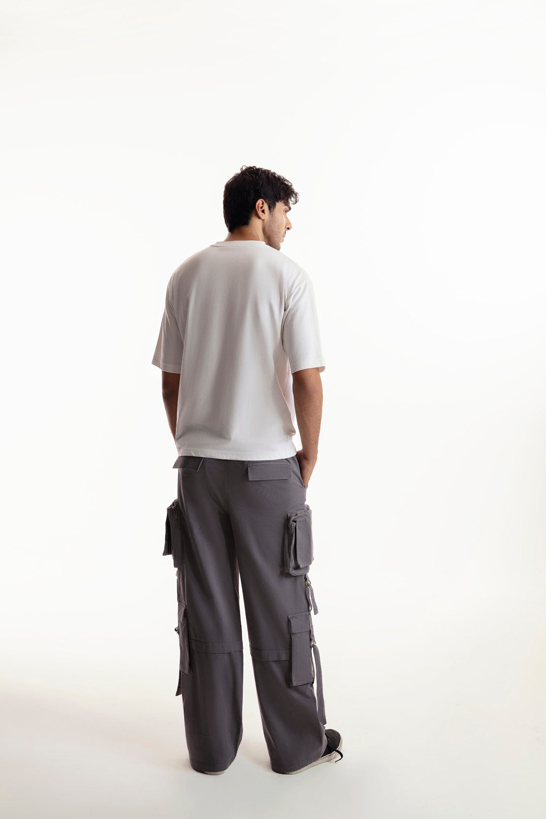 Dark Grey Wide Leg Baggy Cargos