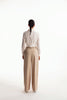 Beige Wide Leg With Single Pleat