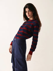 Navy Wide Leg Cargo Pants