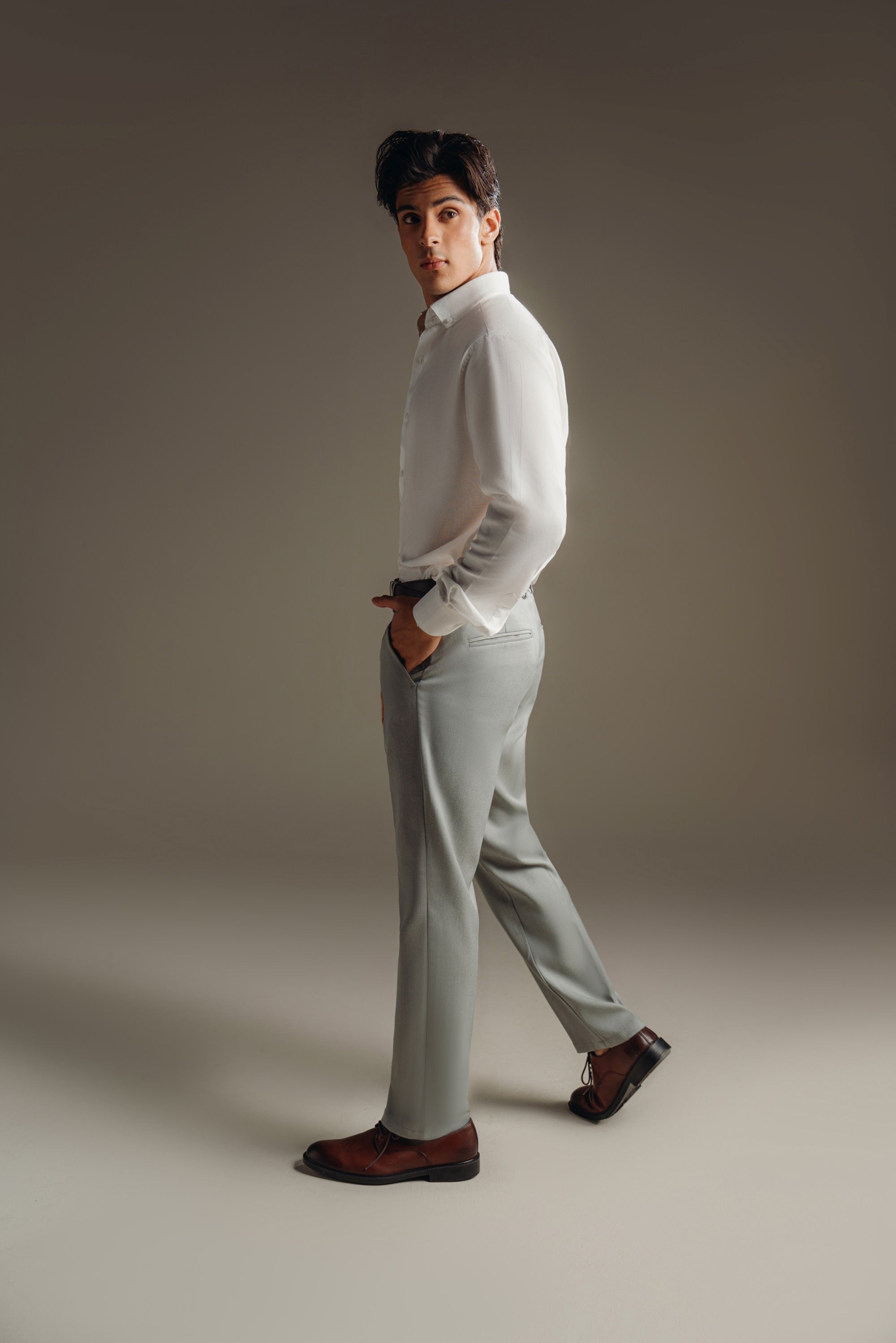 Oyster Gray Semi-Formal Pants