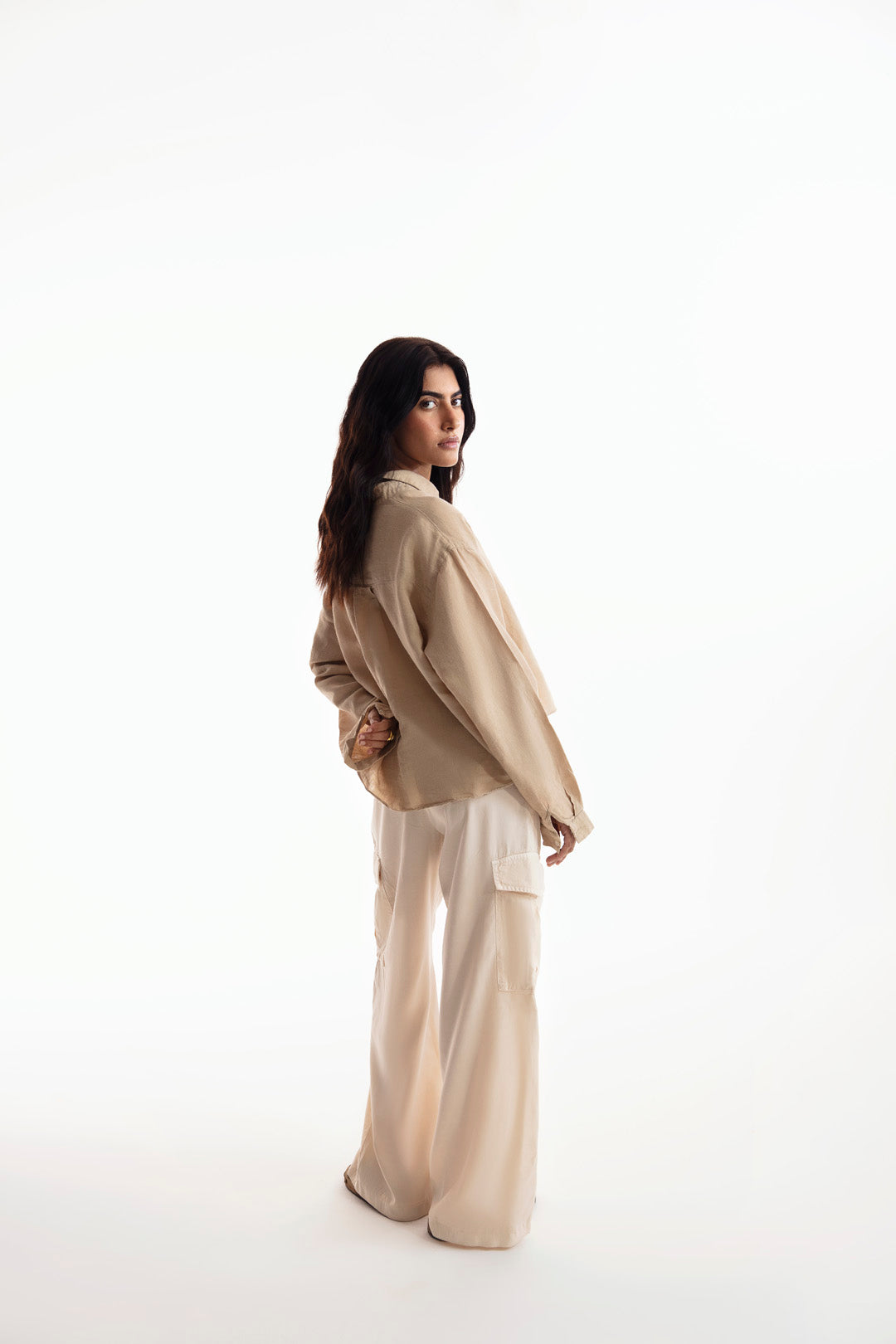 Ivory Crossover Wide Leg Cargo