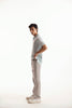 Light Grey Denim Chino Crossover Pants