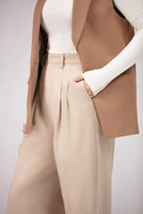 Wide Leg Pants For Women - Double Pleats