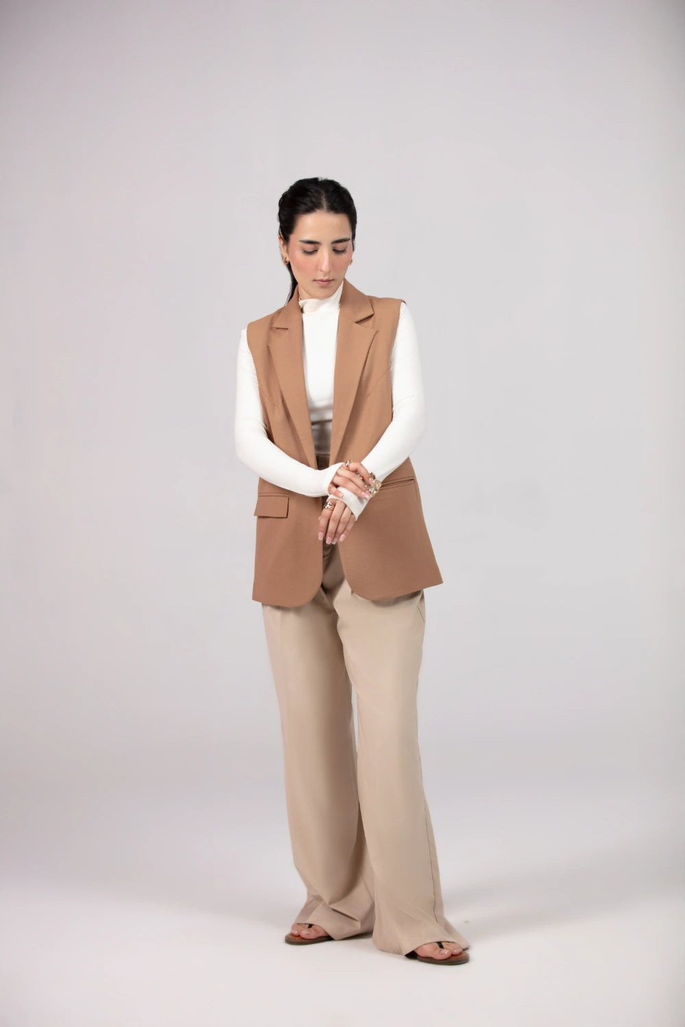 Wide Leg Pants For Women - Double Pleats-thumbmail-4