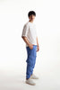 Denim Blue Cargo Pants With Rubber Tag