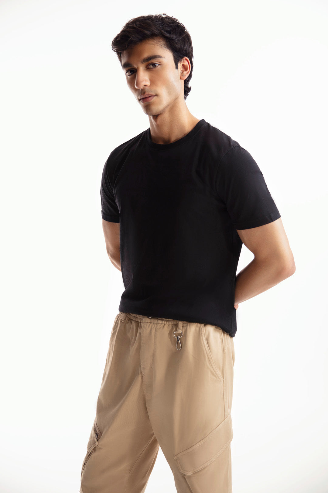 Dull Brown Cargo Pants With Rubber Tag