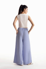 Elasticated Wide Leg Cropped Pants