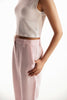 Powder Pink Straight Fit Cropped Pants