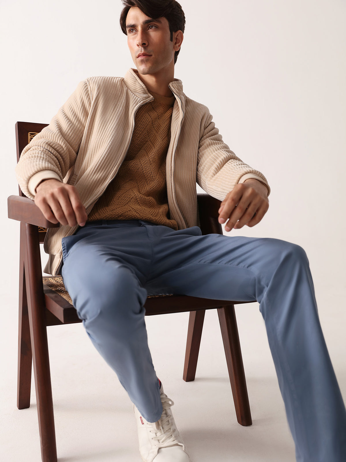 Marine Blue Slim Fit Chino Pants-thumbmail-6