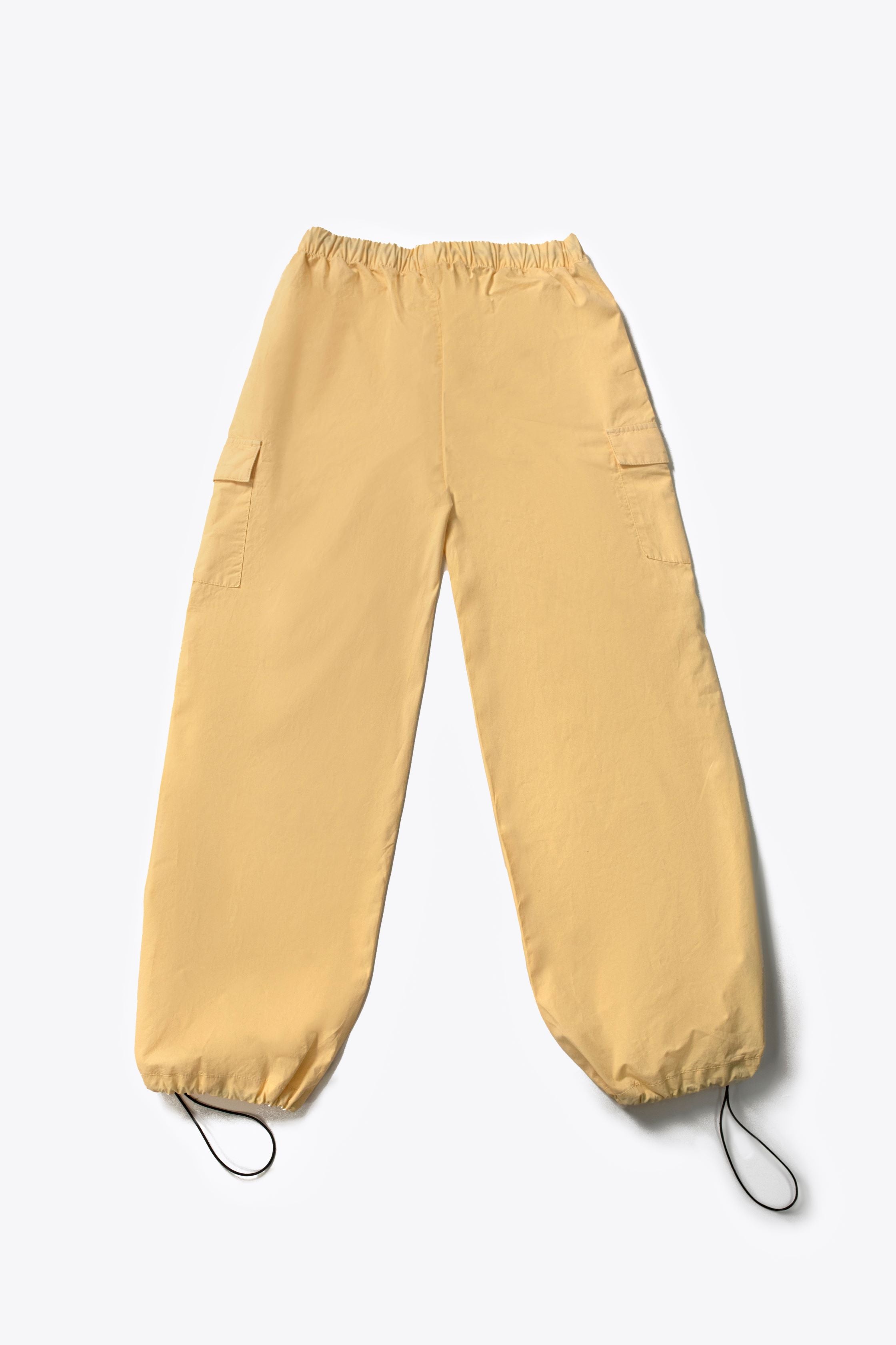 Yellow Wide Leg Cargo Pants