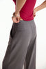 Grey Full Length Straight Pants