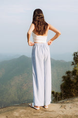 Elasticated Wide Leg Cropped Pants