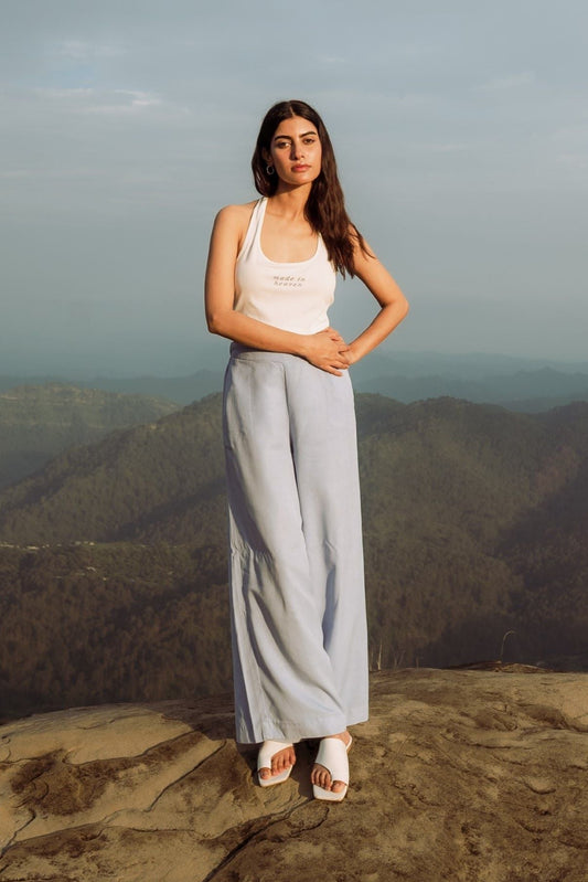 Elasticated Wide Leg Cropped Pants
