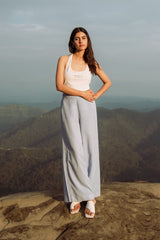 Elasticated Wide Leg Cropped Pants