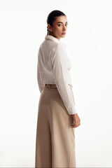 Wide leg pleated pants