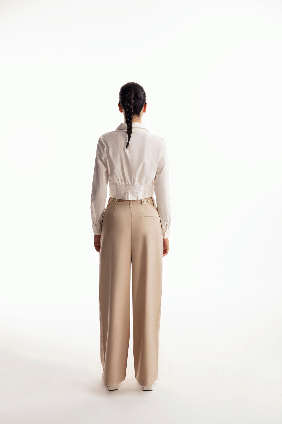 Wide leg pleated pants