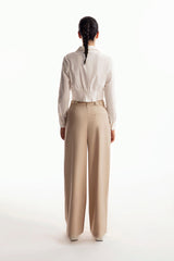 Wide leg pleated pants