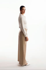 Wide leg pleated pants