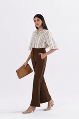 BeltlessBootcutPants-Brown