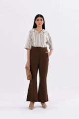 BeltlessBootcutPants-Brown