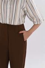 BeltlessBootcutPants-Brown
