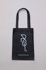 Black Denim Tote Bag - Center Logo