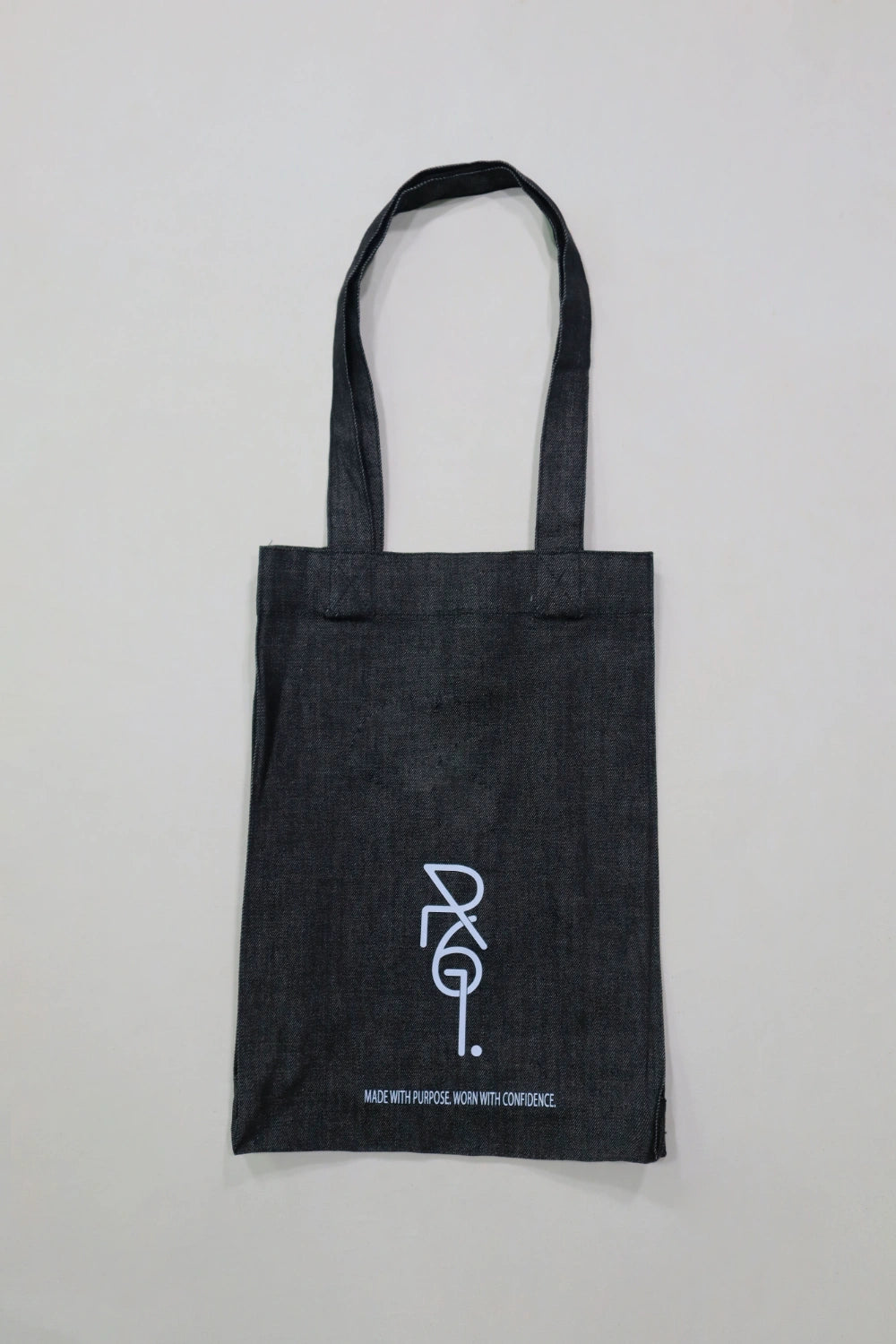 Black Denim Tote Bag - Small Logo