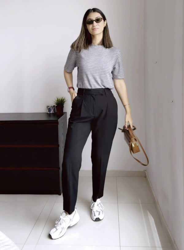 Black Baggy Fit High Waisted Pants extra image