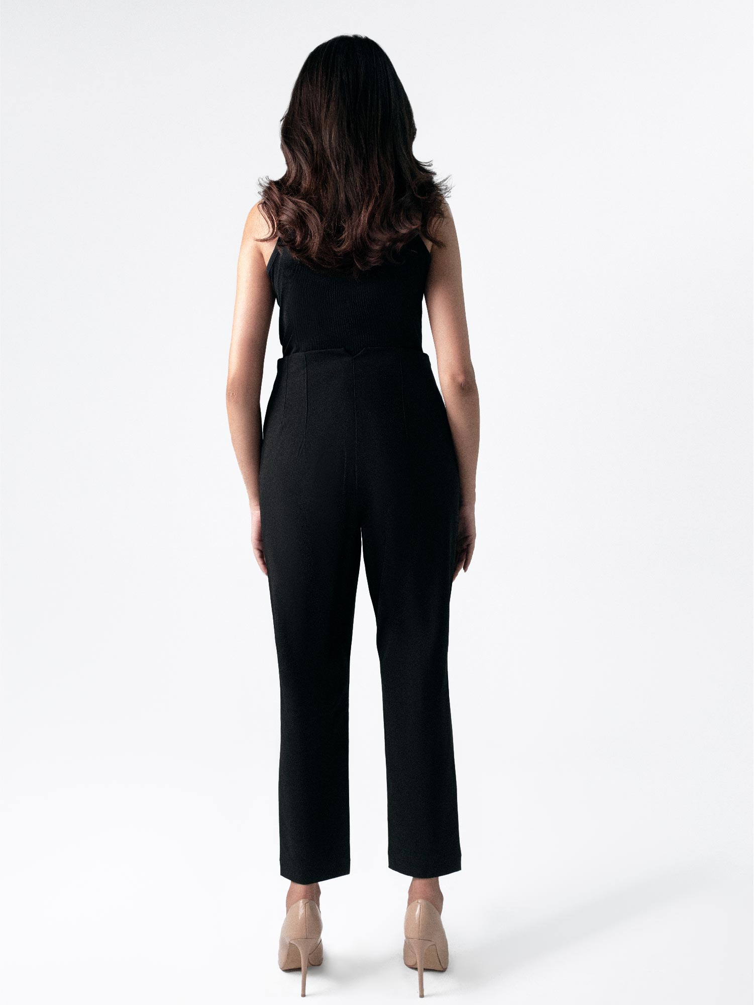 black high waisted pants women