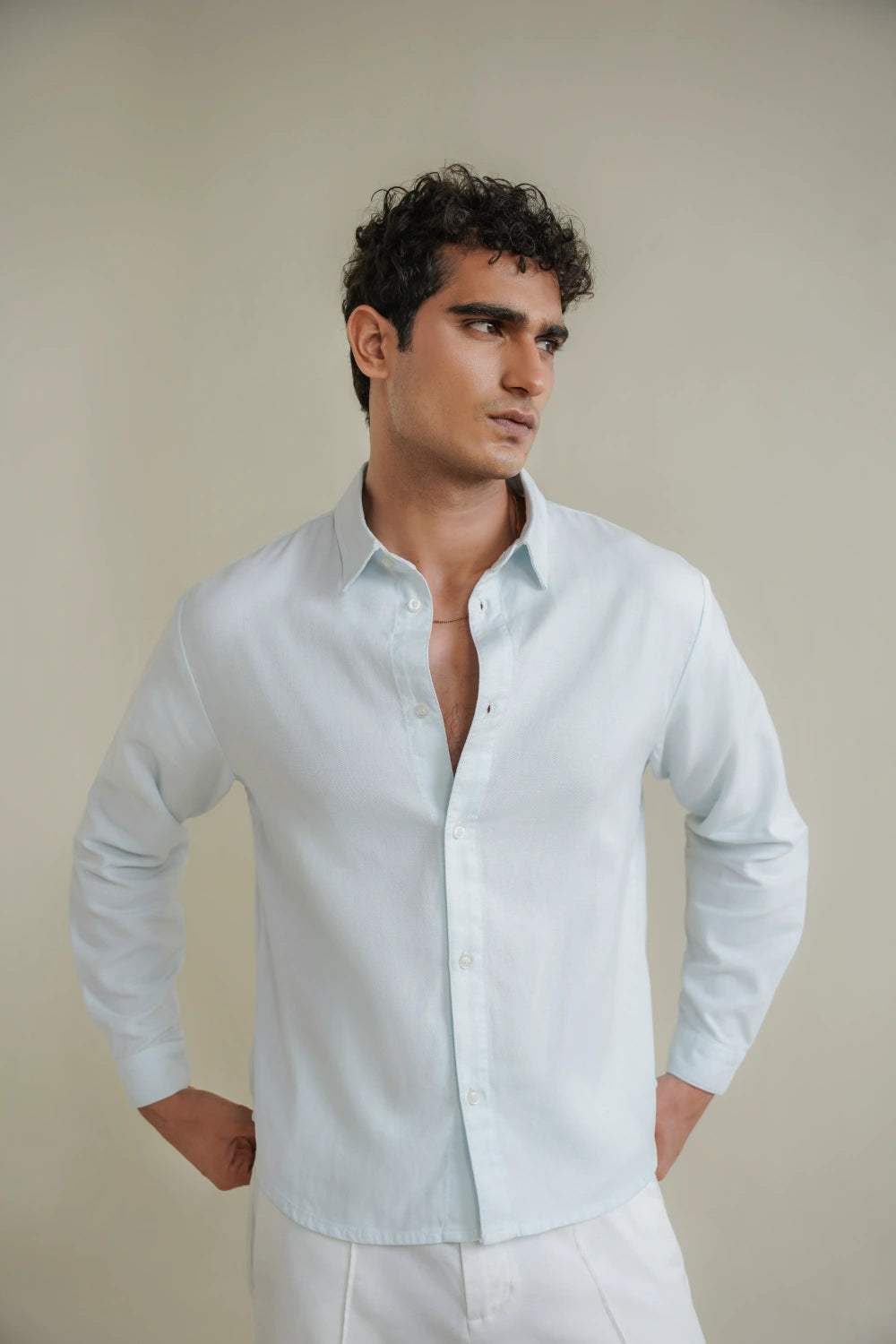 Sky blue Button down shirt-thumbmail-3