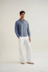 Slate blue Button down shirt
