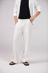 Linen Wide Leg Pants - Elasticated