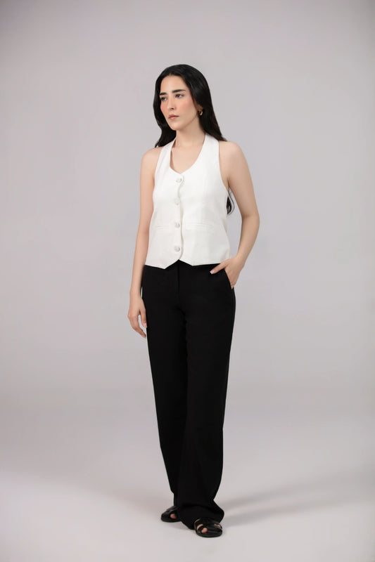 Halter Neck Linen Waist Top