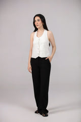 Halter Neck Linen Waist Top