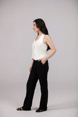 Halter Neck Linen Waist Top